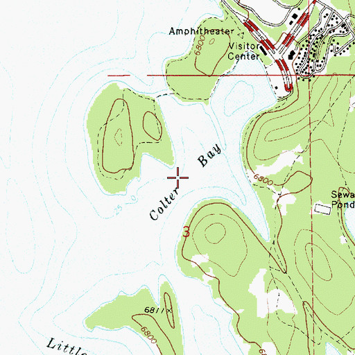 Topographic Map of Colter Bay, WY