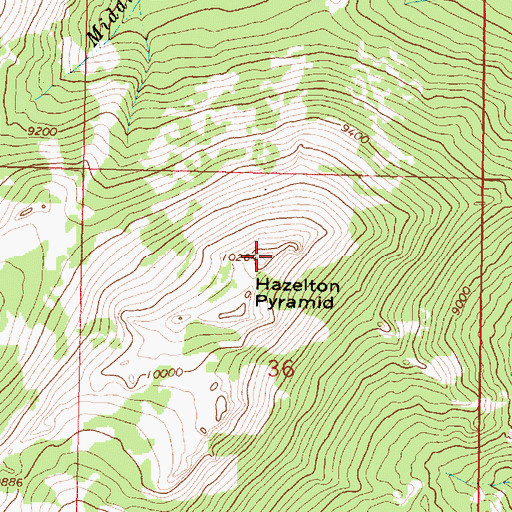 Topographic Map of Hazelton Peak, WY
