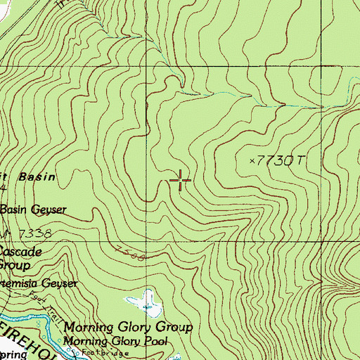 Topographic Map of Economic Geyser Crater, WY