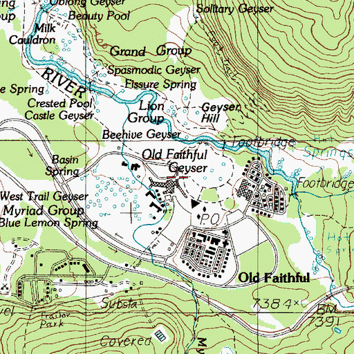 Topographic Map of Three Sisters Springs, WY