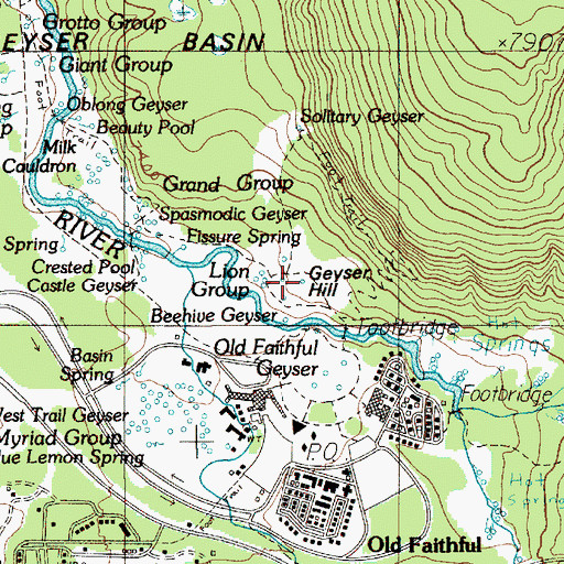 Topographic Map of Sponge Geyser, WY