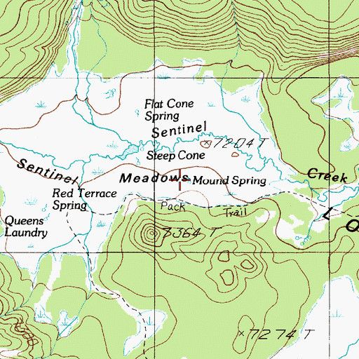 Topographic Map of Mound Spring, WY