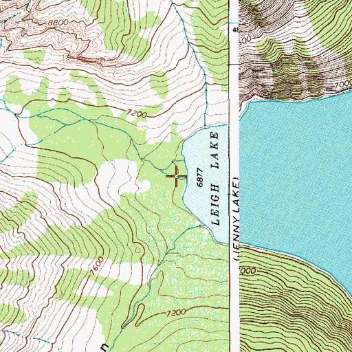 Topographic Map of Leigh Creek, WY