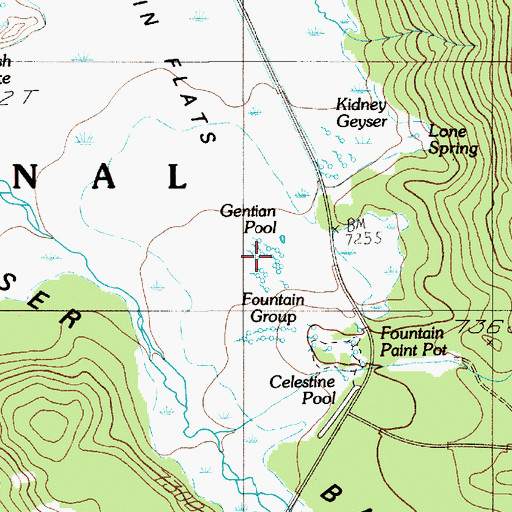 Topographic Map of Clepsydra Geyser, WY
