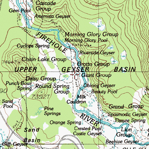 Topographic Map of Giant Geyser, WY