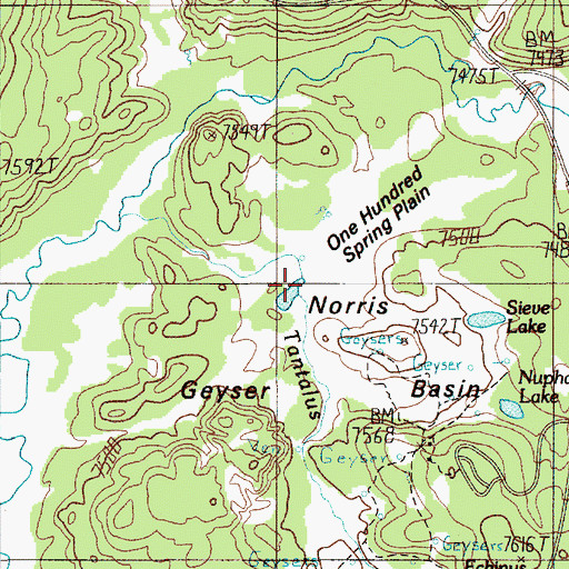 Topographic Map of Constant Geyser, WY
