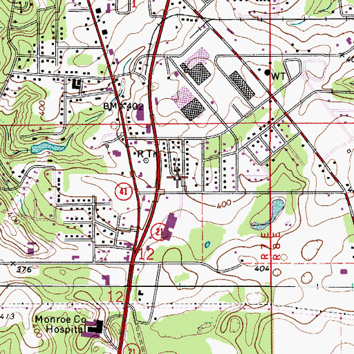 Topographic Map of WMFC-AM (Monroeville), AL