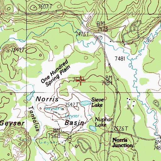 Topographic Map of Vixen Geyser, WY