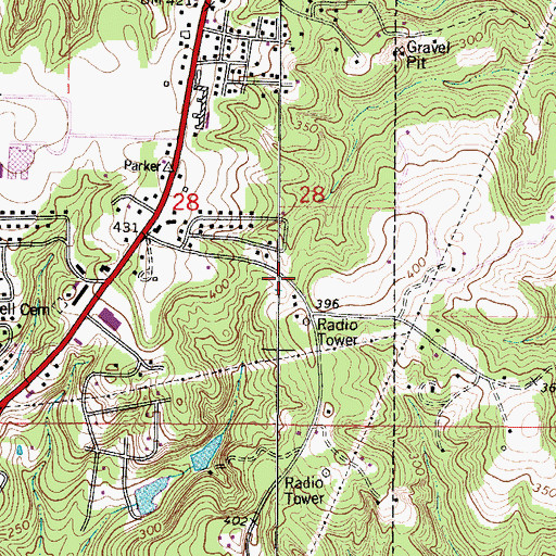 Topographic Map of WHOD-AM (Jackson), AL