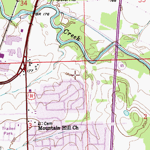 Topographic Map of WZTN-AM (Montgomery), AL