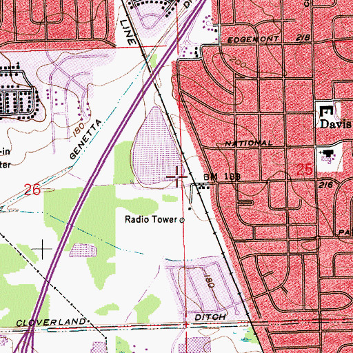 Topographic Map of WLSQ-AM (Montgomery), AL