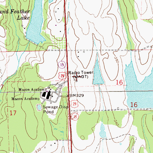 Topographic Map of WBIL-AM (Tuskegee), AL