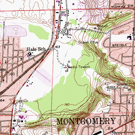 Topographic Map of WXVI-AM (Montgomery), AL