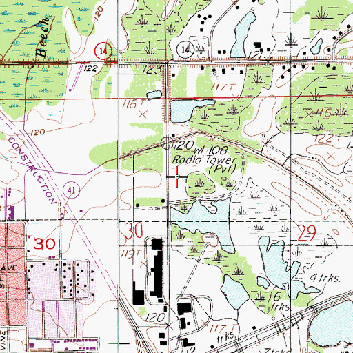 Topographic Map of WMRK-AM (Selma), AL