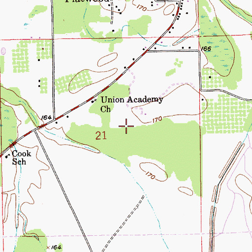 Topographic Map of WLSQ-AM (Montgomery), AL