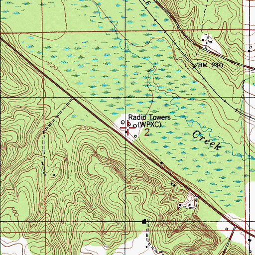 Topographic Map of WIQR-AM (Prattville), AL