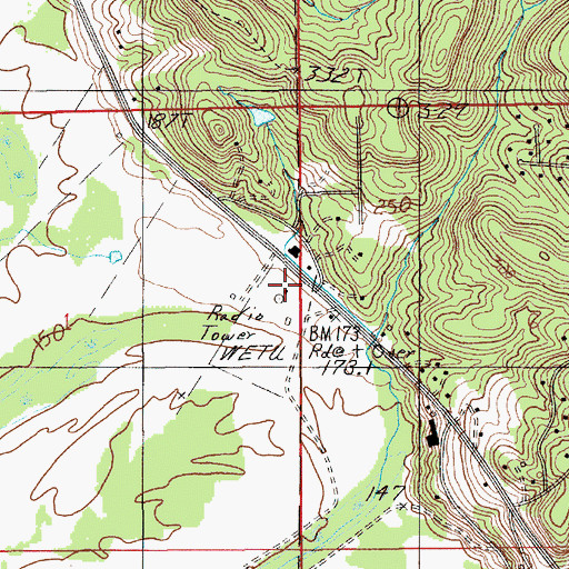 Topographic Map of WETU-AM (Wetumpka), AL