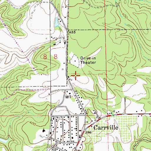 Topographic Map of WACQ-AM (Carrville), AL