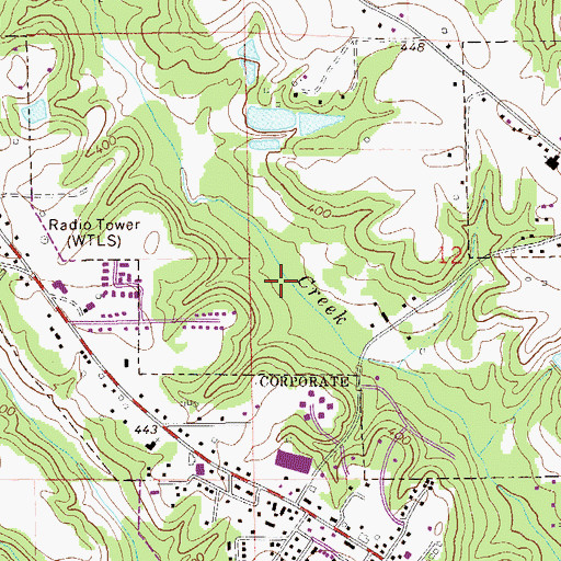 Topographic Map of WTLS-AM (Tallassee), AL