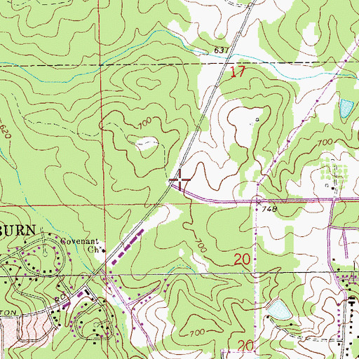 Topographic Map of WAUD-AM (Auburn), AL