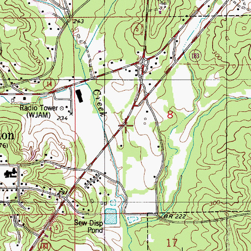 Topographic Map of WJAM-AM (Marion), AL