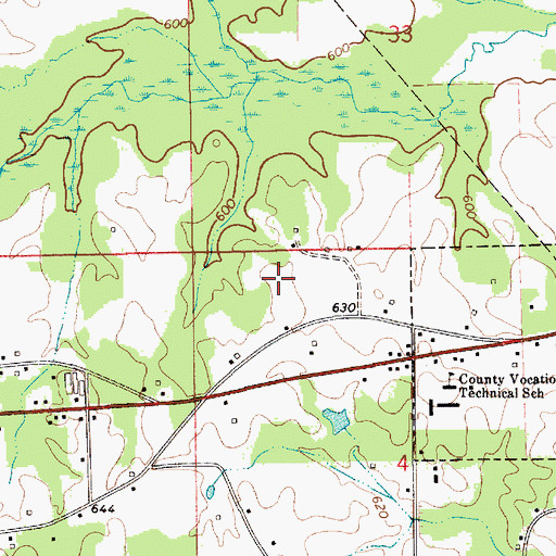 Topographic Map of WKLF-AM (Clanton), AL