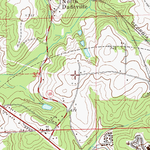 Topographic Map of WDLK-AM (Dadeville), AL