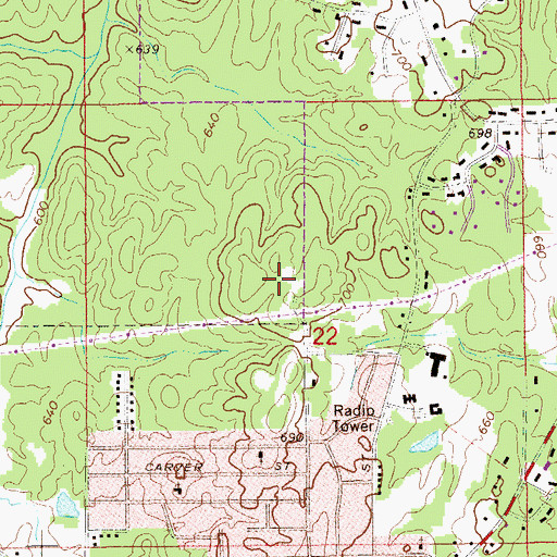 Topographic Map of WACD-AM (Alexander City), AL