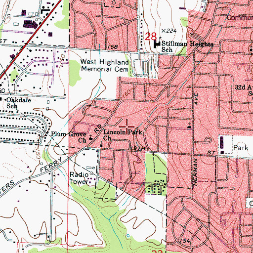 Topographic Map of WTSK-AM (Tuscaloosa), AL