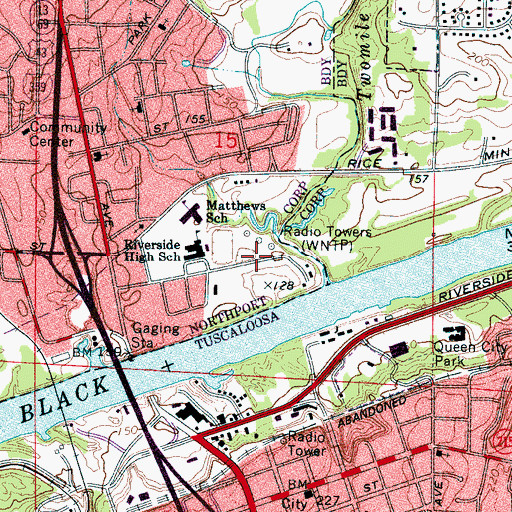 Topographic Map of WNPT-AM (Tuscaloosa), AL