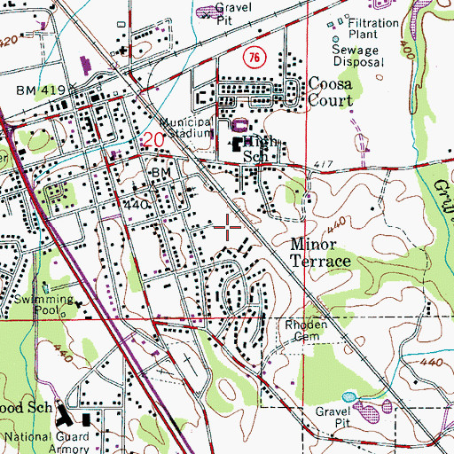 Topographic Map of NEW-AM (Childersburg), AL