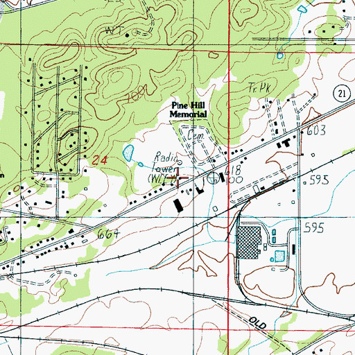 Topographic Map of WEYY-AM (Talladega), AL