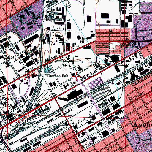Topographic Map of WCRT-AM (Birmingham), AL