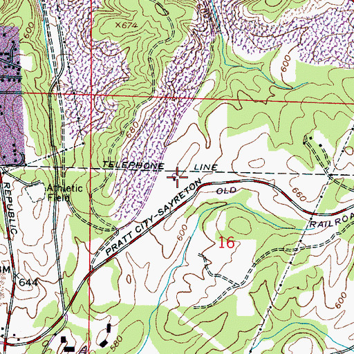Topographic Map of WENN-AM (Birmingham), AL