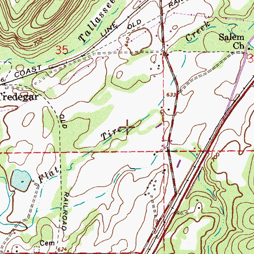 Topographic Map of WJXL-AM (Jacksonville), AL