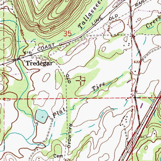 Topographic Map of WJXL-AM (Jacksonville), AL