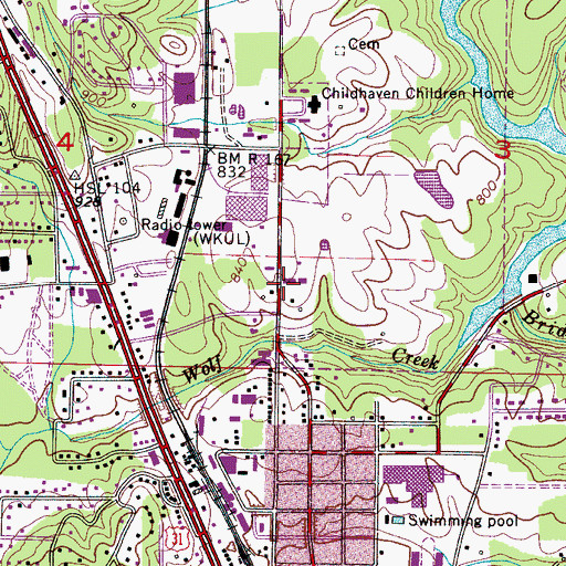 Topographic Map of WXXR-AM (Cullman), AL