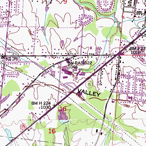 Topographic Map of WXBK-AM (Albertville), AL