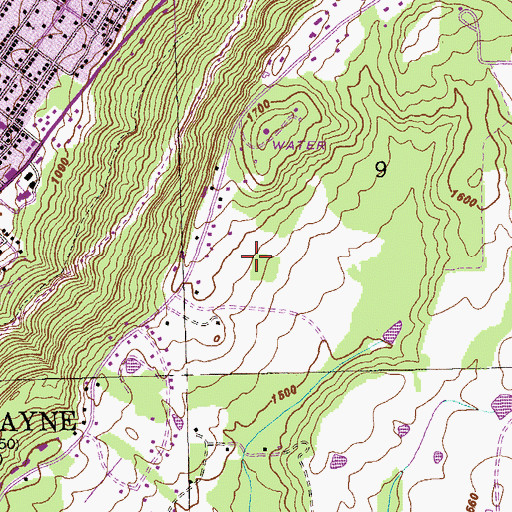 Topographic Map of WFPA-AM (Fort Payne), AL