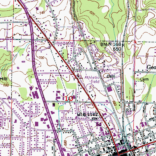 Topographic Map of WHRT-AM (Hartselle), AL