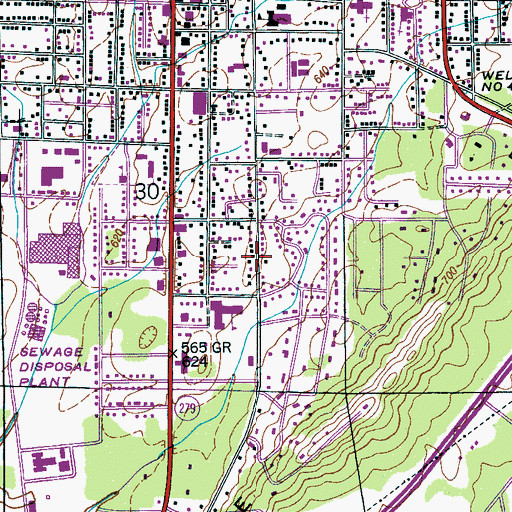 Topographic Map of WKEA-AM (Scottsboro), AL