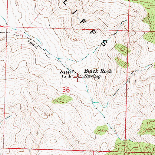 Topographic Map of Black Rock Spring, AZ