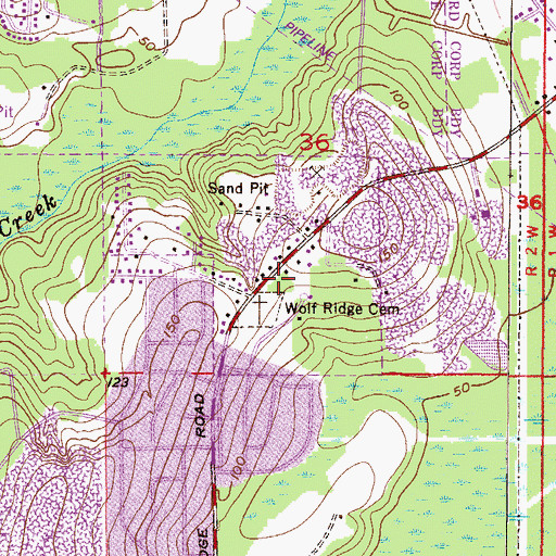 Topographic Map of WJQY-FM (Chickasaw), AL