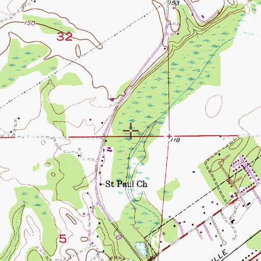 Topographic Map of WTUN-FM (Selma), AL