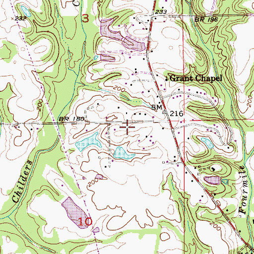 Topographic Map of WALX-FM (Selma), AL
