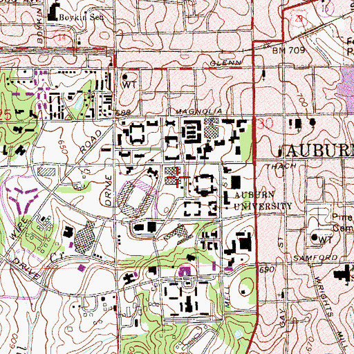Topographic Map of WEGL-FM (Auburn), AL
