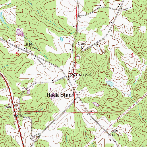 Topographic Map of WELR-FM (Roanoke), AL