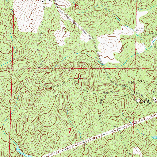 Topographic Map of WASZ-FM (Ashland), AL