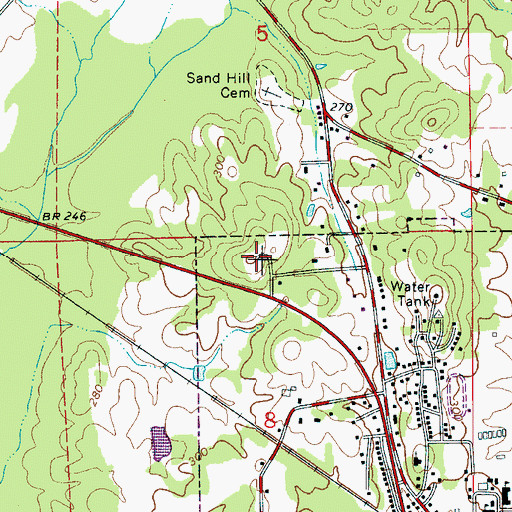 Topographic Map of WVRT-FM (Reform), AL