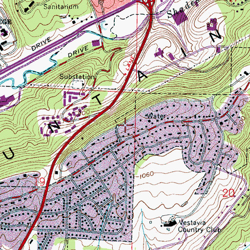 Topographic Map of W237-FM (Homewood), AL